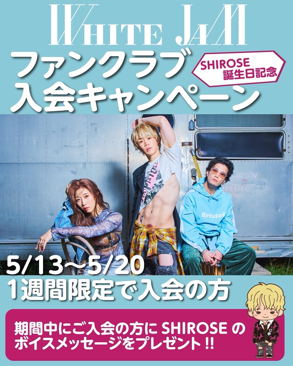 SHIROSE誕生日記念✨ファンクラブ入会キャンペーン開催決定！ | WHITE